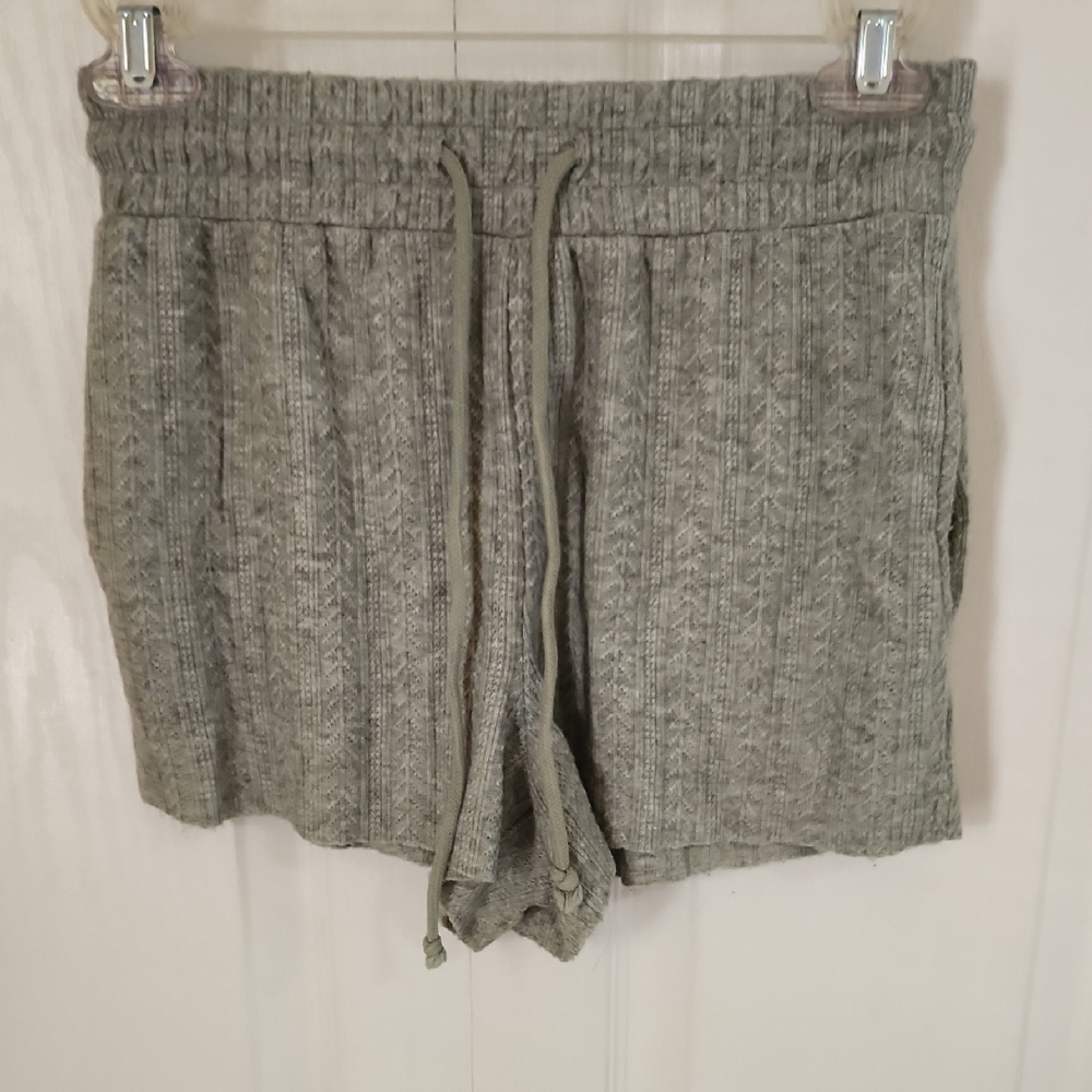 Forever 21 Gray Textured Knit Drawstring Women's Shorts